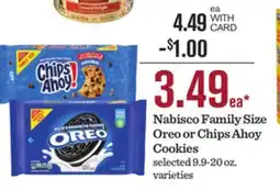 Mariano's Nabisco Family Size Oreo or Chips Ahoy Cookies offer