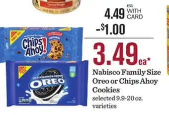 Mariano's Nabisco Family Size Oreo or Chips Ahoy Cookies offer