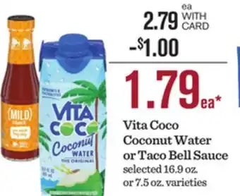 Mariano's Vita Coco Coconut Water or Taco Bell Sauce offer