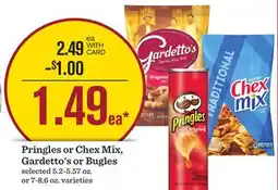 Mariano's Pringles or Chex Mix, Gardetto's or Bugles offer