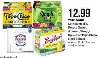 Mariano's Leinenkugel's, Peroni Nastro Azzurro, Simply Spiked or Topo Chico Hard Seltzer offer