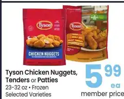 Albertsons Tyson Chicken Nuggets, Tenders or Patties - 23-32 oz • Frozen Selected Varieties offer