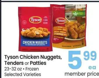 Albertsons Tyson Chicken Nuggets, Tenders or Patties - 23-32 oz • Frozen Selected Varieties offer