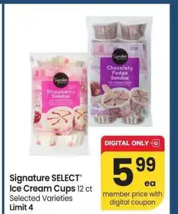 Albertsons Signature SELECT Ice Cream Cups - 12 ct Selected Varieties offer