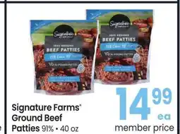 Albertsons Signature Farms Ground Beef Patties - 91%, 40 oz offer