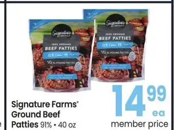 Albertsons Signature Farms Ground Beef Patties - 91%, 40 oz offer