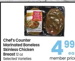 Albertsons Chef's Counter Marinated Boneless Skinless Chicken Breast - 12 oz Selected Varieties offer