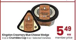 Albertsons Kingston Creamery Blue Cheese Wedge 4 oz or Crumbles Cup 4 oz - Selected Varieties offer