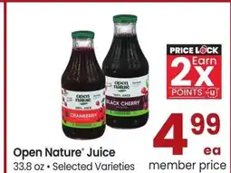 Albertsons Open Nature Juice - 33.8 oz • Selected Varieties offer
