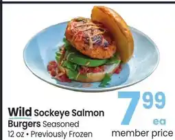 Albertsons Wild Sockeye Salmon Burgers - Seasoned 12 oz • Previously Frozen offer