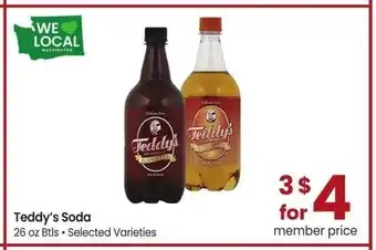 Albertsons Teddy's Soda - 26 oz Btls, Selected Varieties offer