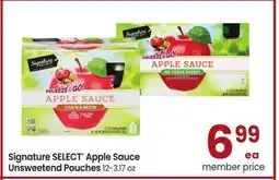 Albertsons Signature SELECT Apple Sauce Unsweetend Pouches - 12-3.17 oz offer