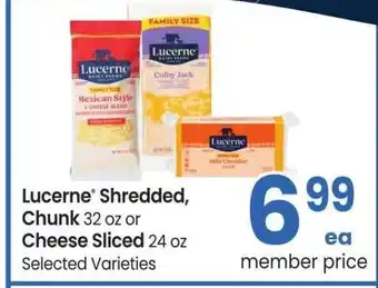 Albertsons Lucerne Shredded, Chunk 32 oz or Cheese Sliced 24 oz - Selected Varieties offer
