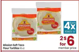 Albertsons Mission Soft Taco Flour Tortillas - 10 ct offer