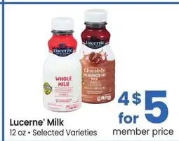 Albertsons Lucerne Milk - 12 oz, Selected Varieties offer