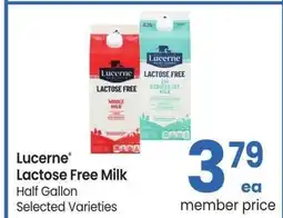Albertsons Lucerne Lactose Free Milk - Half Gallon, Selected Varieties offer