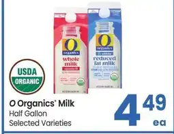 Albertsons O Organics Milk - Half Gallon Selected Varieties offer