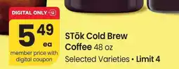 Albertsons Stōk Cold Brew Coffee - 48 oz Selected Varieties offer