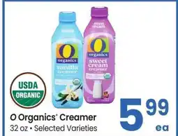 Albertsons O Organics Creamer - 32 oz, Selected Varieties offer
