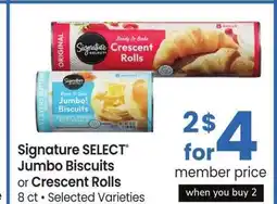 Albertsons Signature SELECT Jumbo Biscuits or Crescent Rolls - 8 ct • Selected Varieties offer