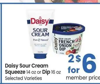 Albertsons Daisy Sour Cream Squeeze 14 oz or Dip 16 oz - Selected Varieties offer
