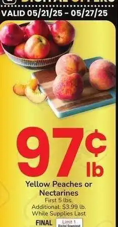 Albertsons Yellow Peaches or Nectarines offer