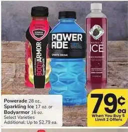 Albertsons Powerade 28 oz., Sparkling Ice 17 oz. or Bodyarmor 16 oz. - Select Varieties offer