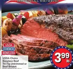 Albertsons USDA Choice Boneless Beef Tri-Tip Untrimmed or Beef Brisket - Sold whole in the bag offer