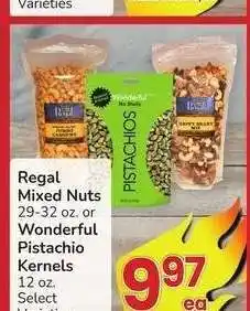 Albertsons Regal Mixed Nuts 29-32 oz. or Wonderful Pistachio Kernels 12 oz. - Select Varieties offer
