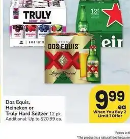 Albertsons Dos Equis, Heineken or Truly Hard Seltzer - 12 pk offer