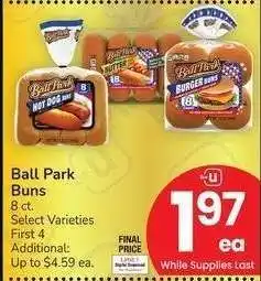 Albertsons Ball Park Buns - 8 ct. Select Varieties offer