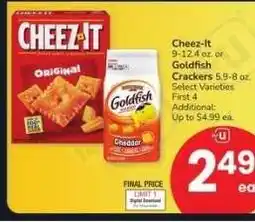 Albertsons Cheez-It 9-12.4 oz. or Goldfish Crackers 5.9-8 oz. - Select Varieties offer