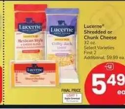 Albertsons Lucerne Shredded or Chunk Cheese - 32 oz. Select Varieties offer