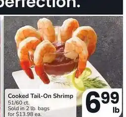 Albertsons Cooked Tail-On Shrimp - 51/60 ct. Sold in 2 lb. bags for $13.98 ea offer