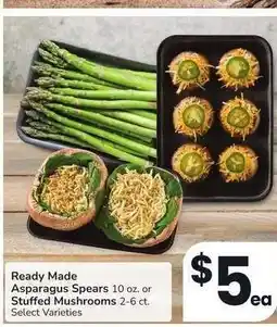 Albertsons Ready Made Asparagus Spears 10 oz. or Stuffed Mushrooms 2-6 ct. - Select Varieties offer
