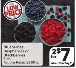 Albertsons Blueberries, Raspberries or Blackberries - 6 oz. Regular Retail: $3.99 ea offer