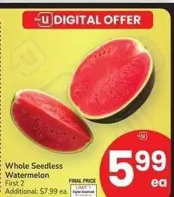 Albertsons Whole Seedless Watermelon offer