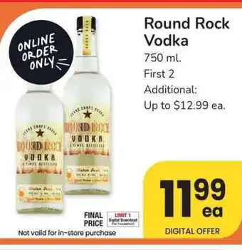Albertsons Round Rock Vodka - 750 ml offer