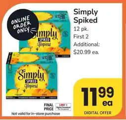 Albertsons Simply Spiked - 12 pk offer