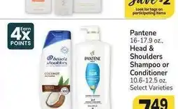 Albertsons Pantene 16-17.9 oz., Head & Shoulders Shampoo or Conditioner 10.6-12.5 oz. - Select Varieties offer