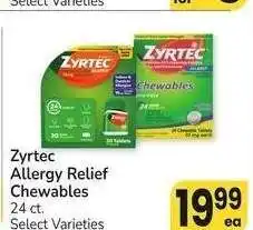 Albertsons Zyrtec Allergy Relief Chewables - 24 ct. Select Varieties offer
