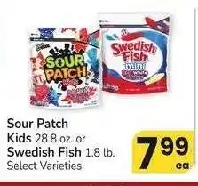 Albertsons Sour Patch Kids 28.8 oz. or Swedish Fish 1.8 lb. - Select Varieties offer