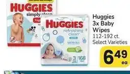 Albertsons Huggies 3x Baby Wipes - 112-192 ct. Select Varieties offer