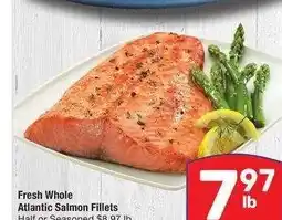 Albertsons Fresh Whole Atlantic Salmon Fillets - Half or Seasoned $8.97 lb offer