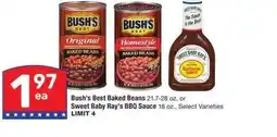 Albertsons Bush's Best Baked Beans 21.7-28 oz. or Sweet Baby Ray's BBQ Sauce 18 oz. - Select Varieties offer