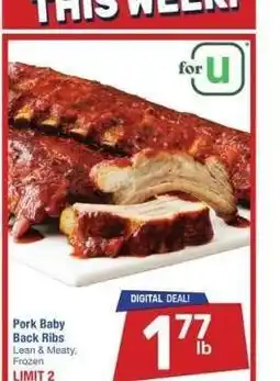 Albertsons Pork Baby Back Ribs - Lean & Meaty, Frozen offer