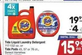 Albertsons Tide Liquid Laundry Detergent 117-132 oz. or Tide Pods 45, 57 or 76 ct - Select Varieties offer