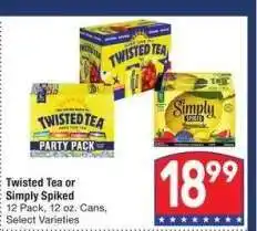 Albertsons Twisted Tea or Simply Spiked - 12 Pack, 12 oz. Cans, Select Varieties offer