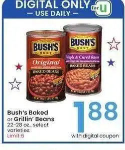 Albertsons Bush's Baked or Grillin' Beans - 22-28 oz., select varieties offer
