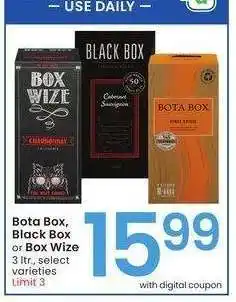 Albertsons Bota Box, Black Box or Box Wize - 3 ltr., select varieties offer